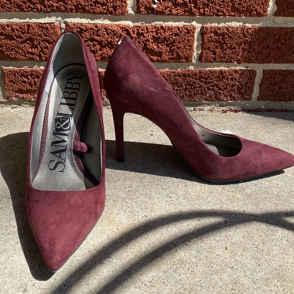Wine color heels. Never worn